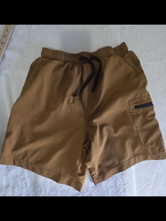 Tec-One Other - Men's Brown Hybrid Cargo Shorts with Drawstring Waist